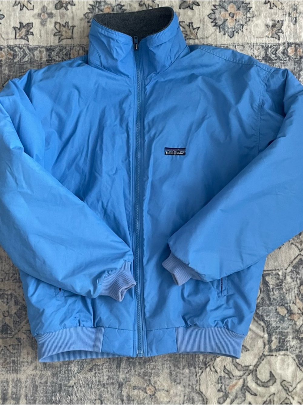 Patagonia Vintage Blue Bomber Fleece Lined Jacket 80's Style